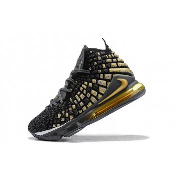 2019 Nike LeBron 17 XVII EP Black Gold-Grey-White Shoes